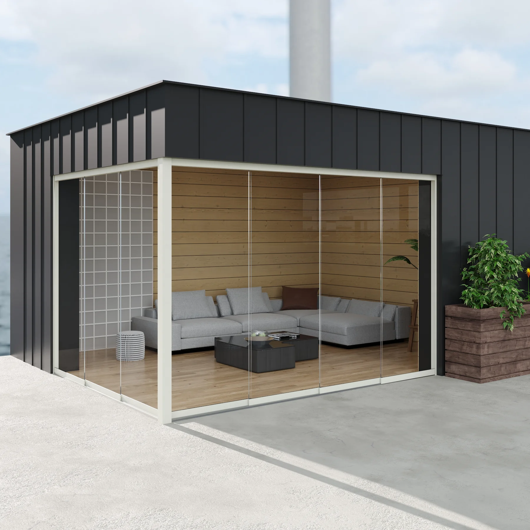 veranda 4 spoor glazen schuifwand